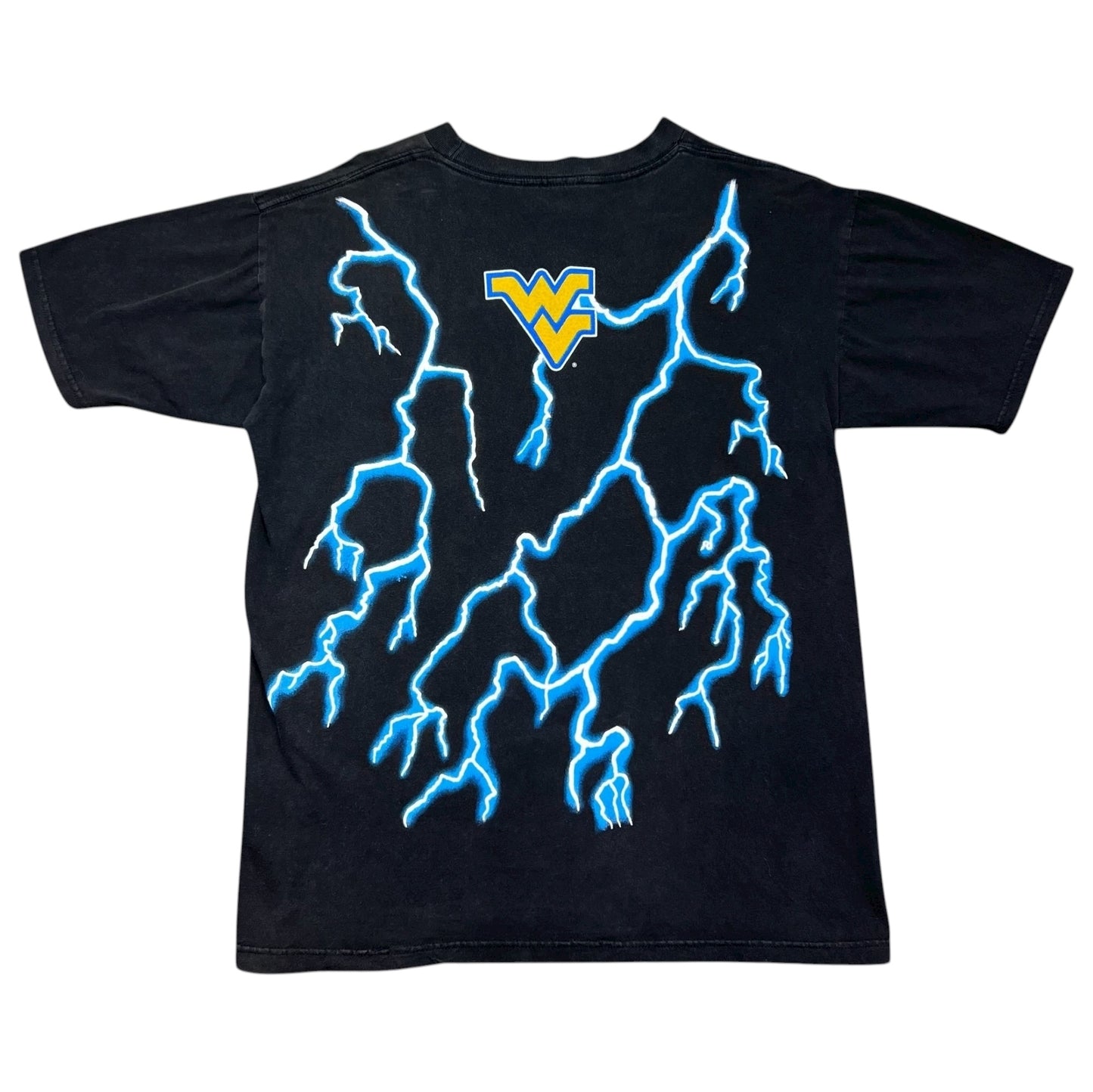 Vintage 90S West Virginia University Mountaineers American Thunder Lightning Tee L