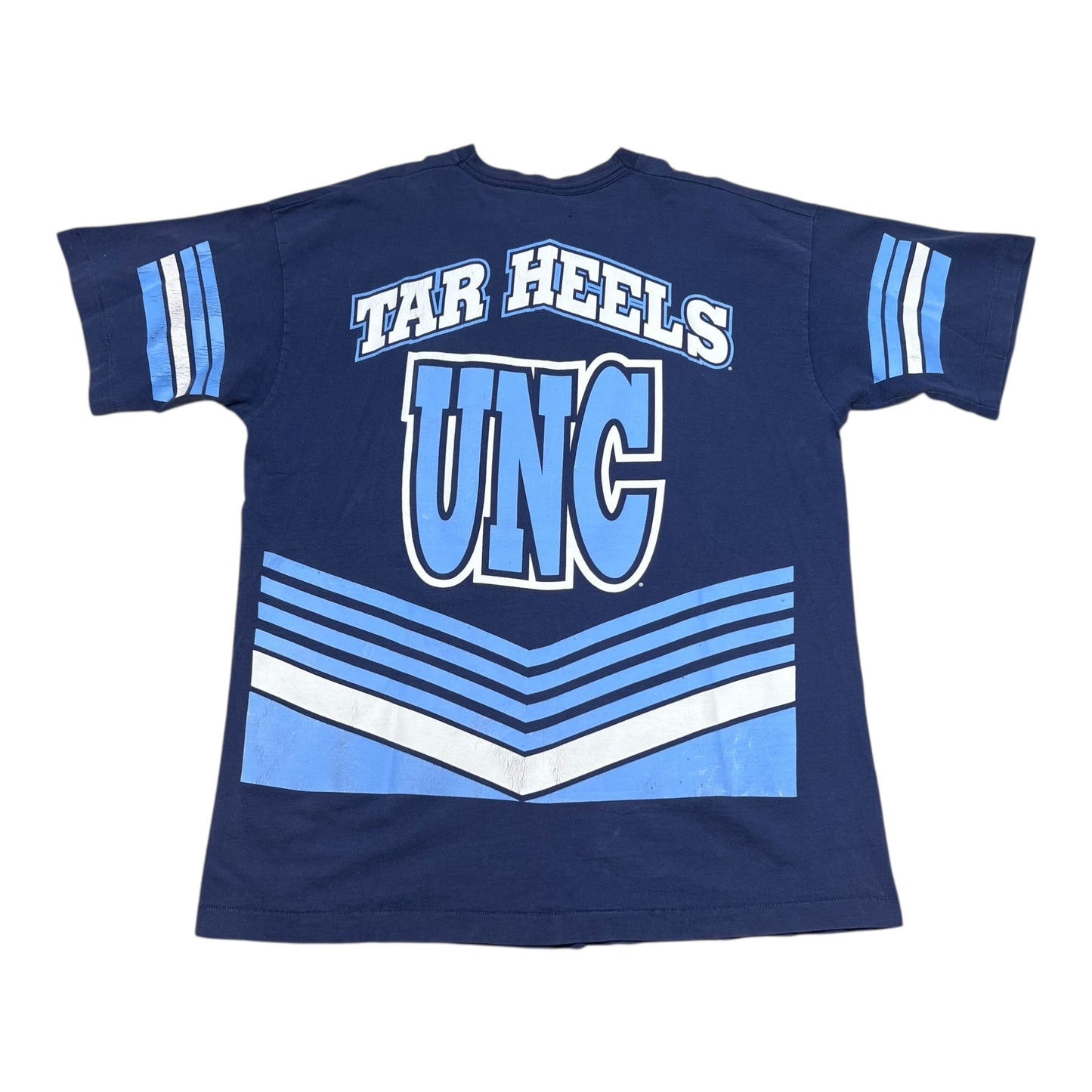 Vintage 90s Salem UNC North Carolina Tar Heels Navy Blue Double Sided Jersey Tee XL