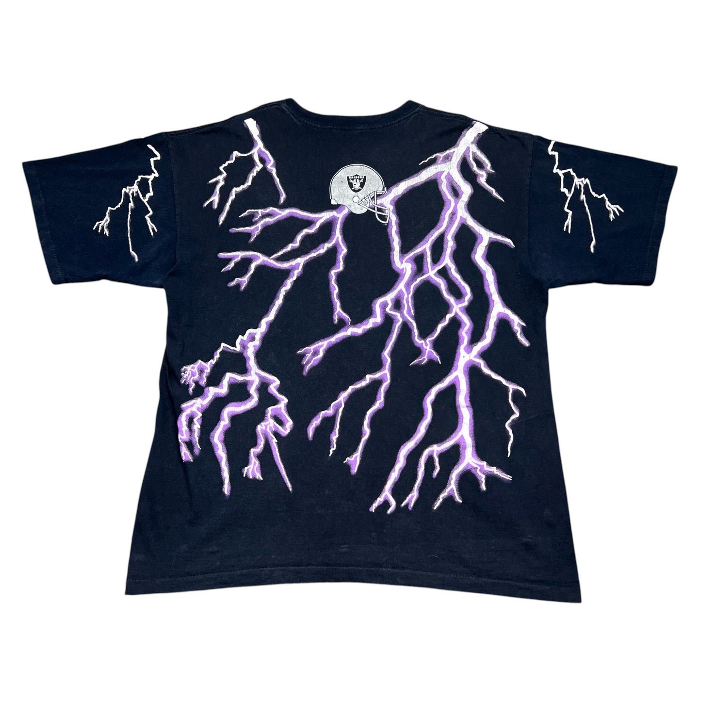 Vintage 1993 Salem Los Angeles Raiders Football Lightning Tee XL