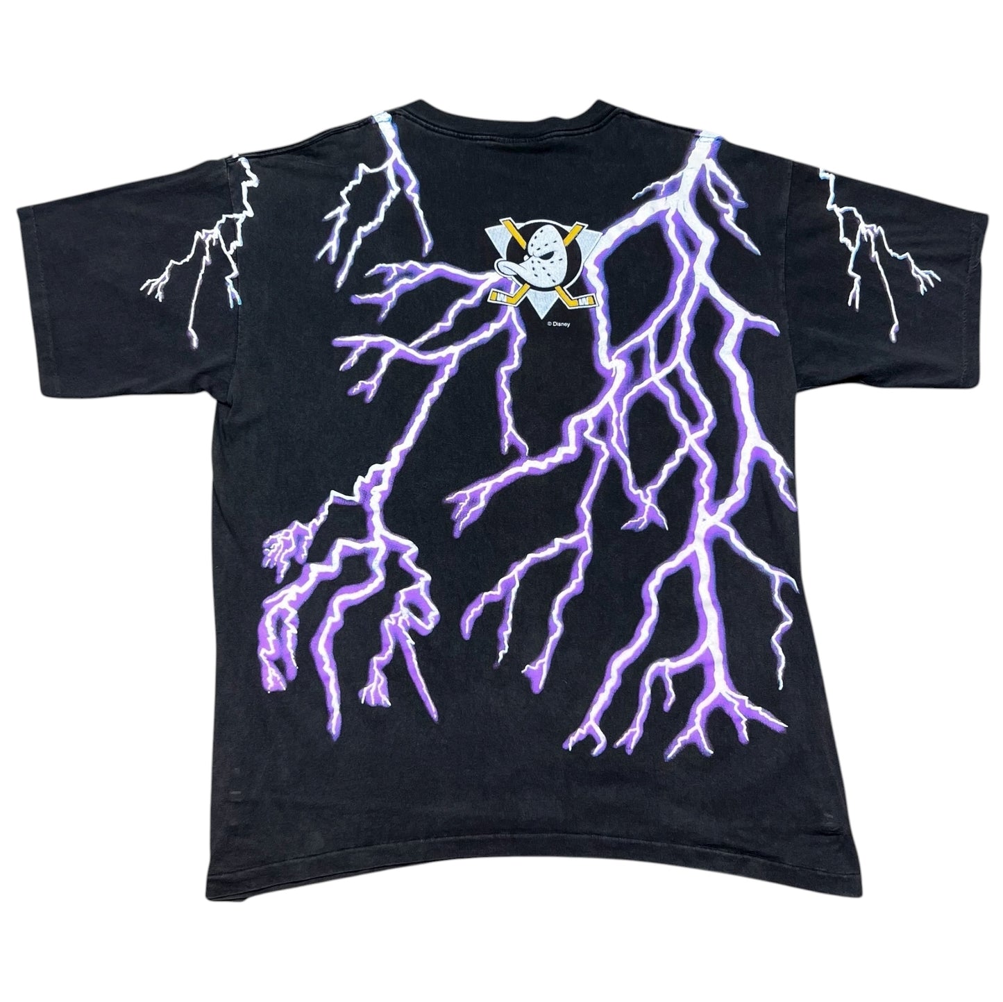 Vintage 1993 Salem Mighty Ducks Anaheim Hockey Lightning Tee XL