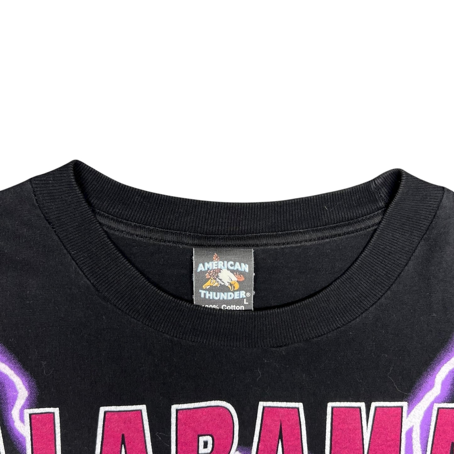 Vintage 90s Alabama Crimson Tide University Lightning American Tag Thunder Tee L
