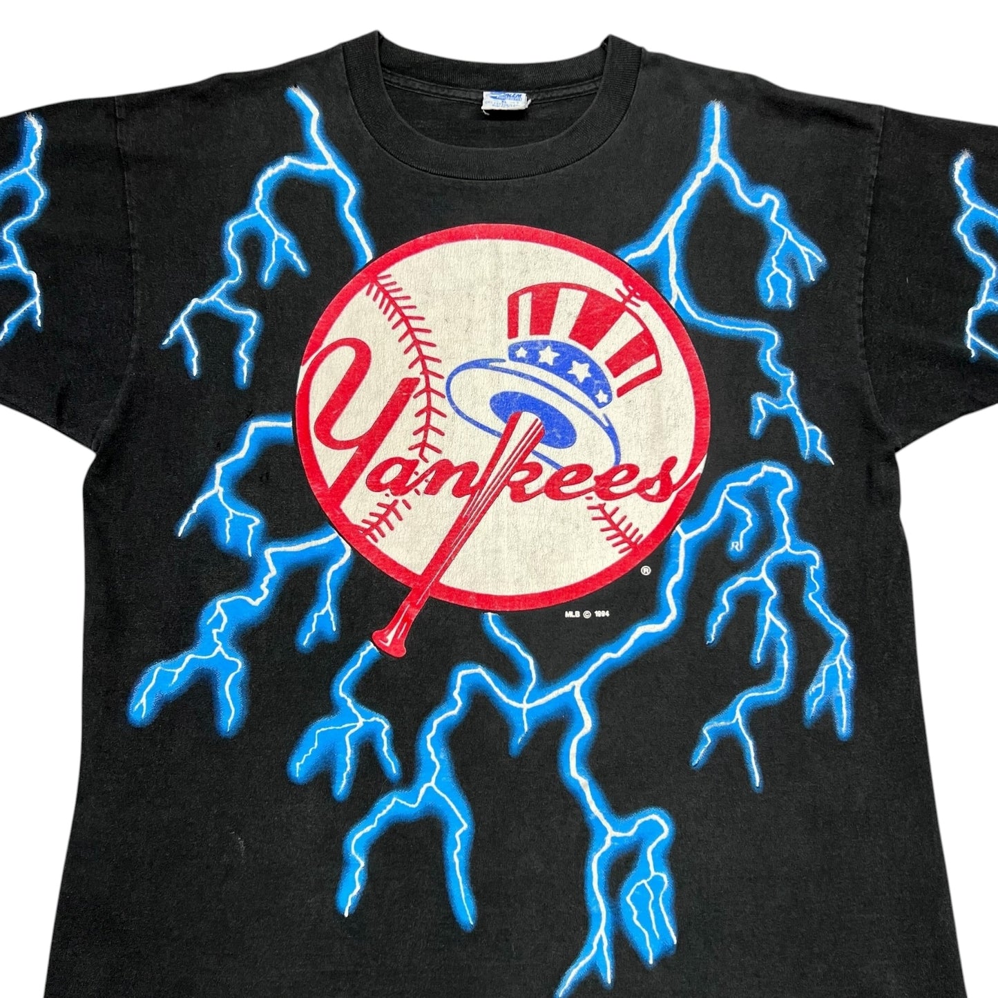 Vintage 1994 Salem Sportswear New York Yankees Baseball Lightning Tee XL
