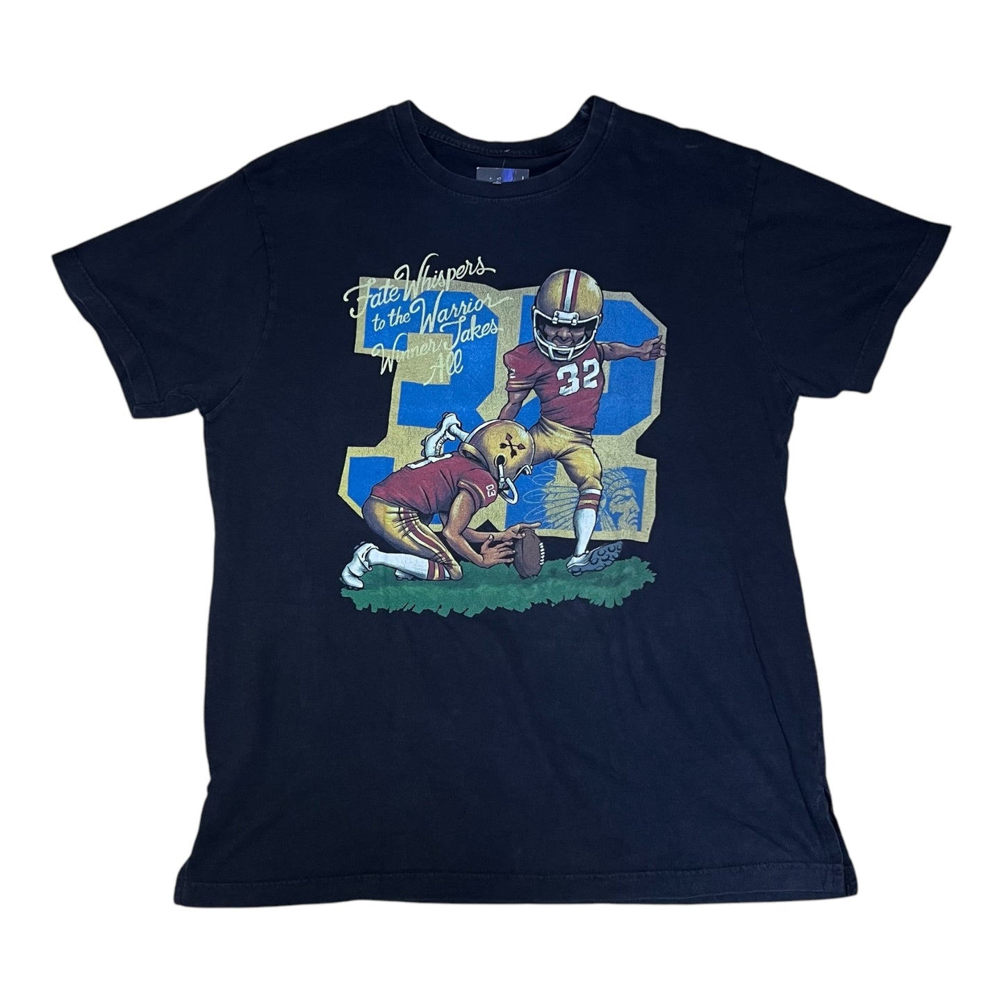 Vintage 00s College Football “Fate Whispers To The Warrior” Kicker Tee XL