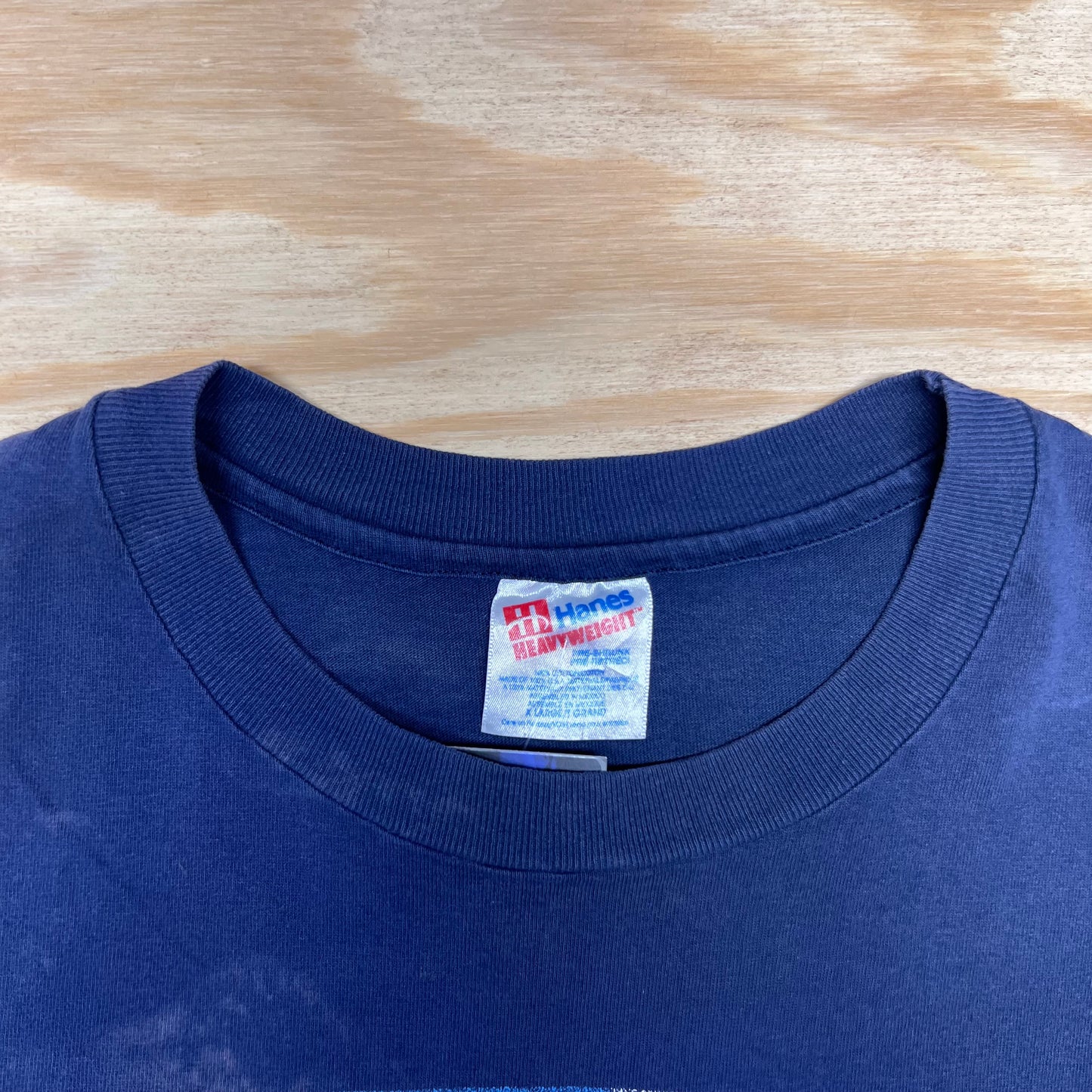 Vintage 90s Hanes Tag North Carolina University Tar Heels Navy Blue Tee XL