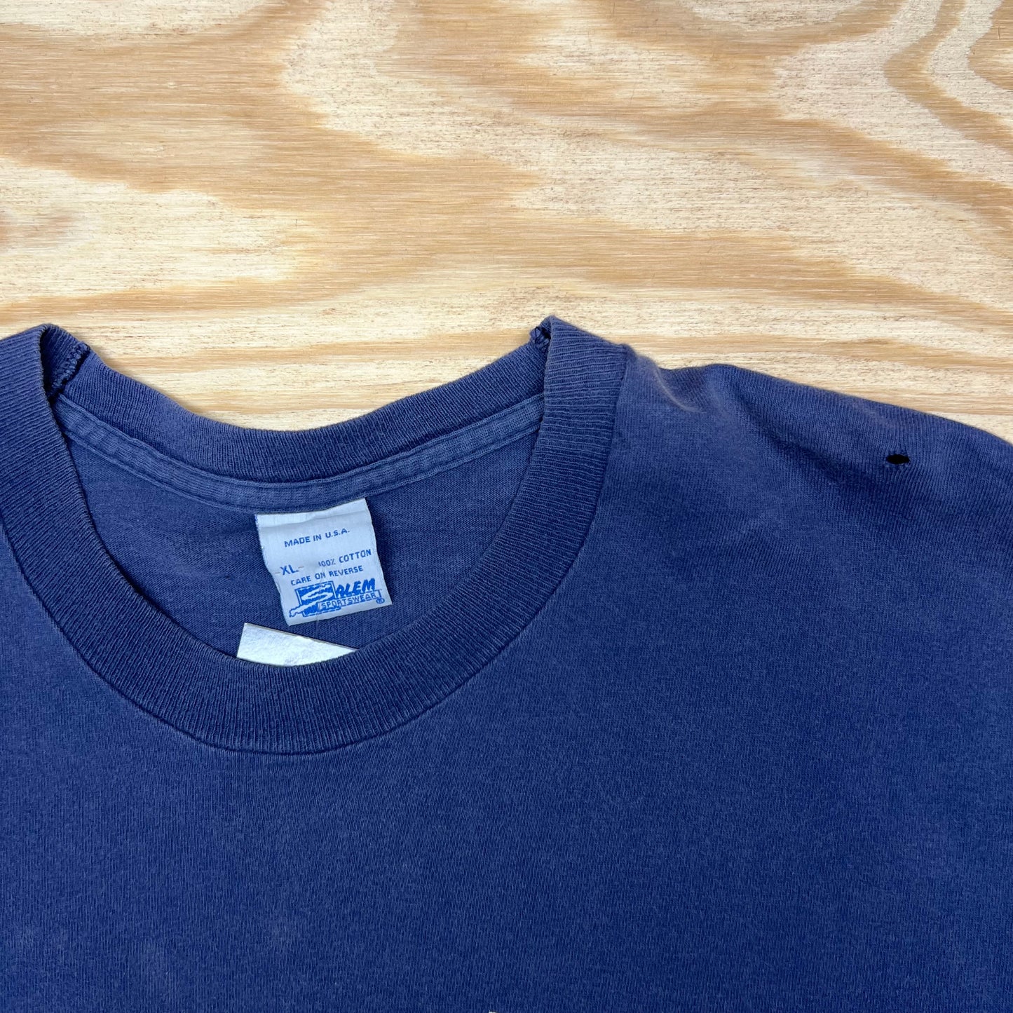 Vintage 90s Salem UNC North Carolina Tar Heels Navy Blue Double Sided Jersey Tee XL