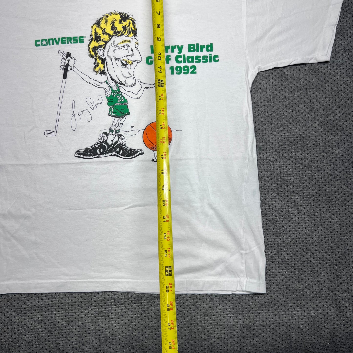 Vintage 1992 Boston Celtics Larry Bird Converse Golf Classic Caricature Tee L
