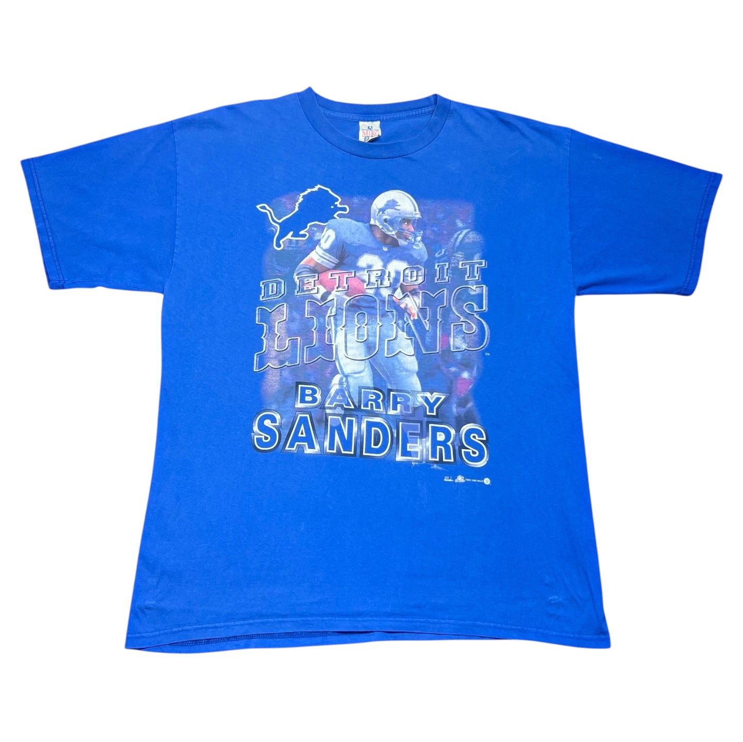 Vintage 1997 Miro Detroit Lions Barry Sanders Football Player Tee XL