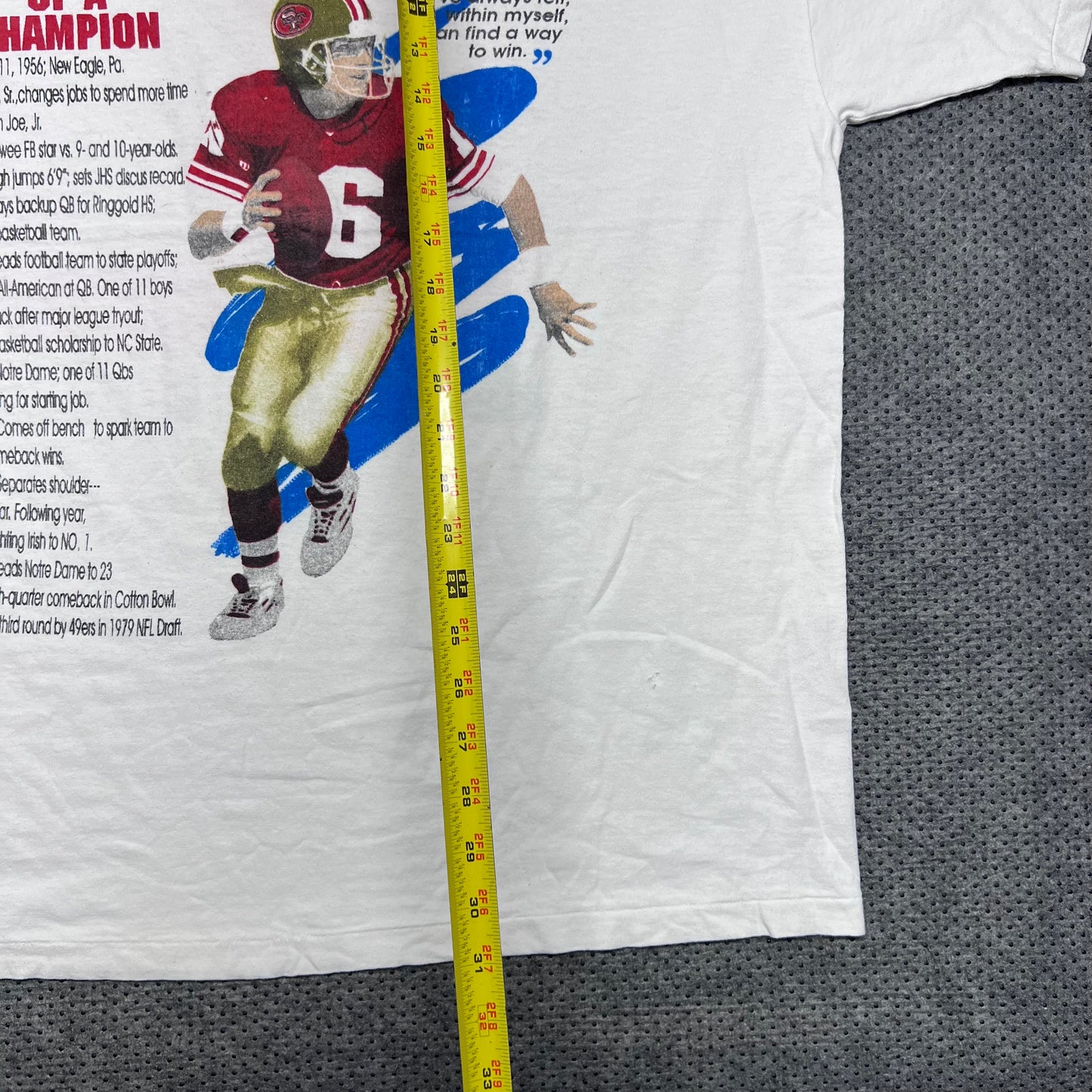 Vintage 1997 San Francisco 49ers Joe Montana Double Sided Tee XXL