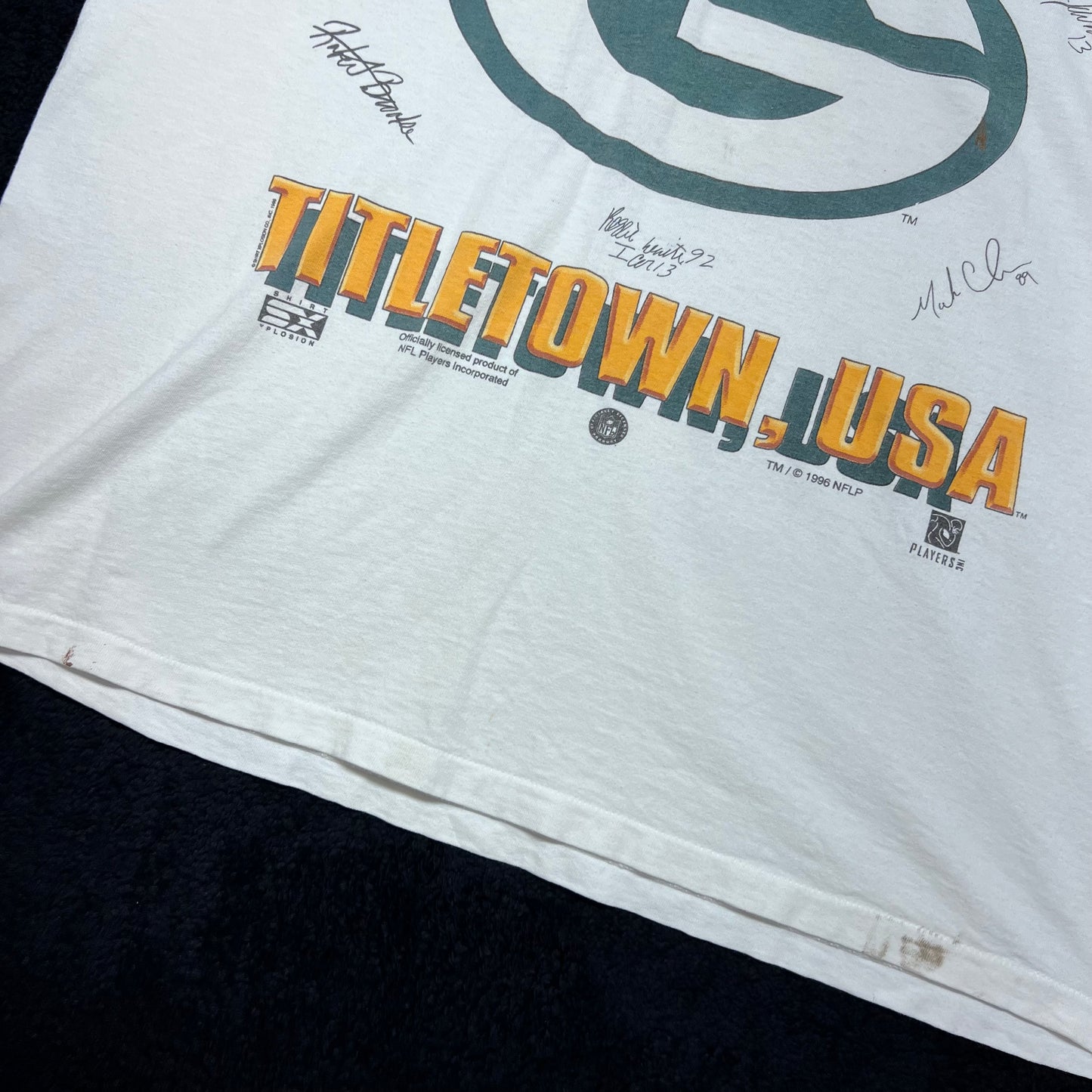 Vintage 1996 Delta Green Bay Packers “TITLETOWN, USA” Signatures Tee XL