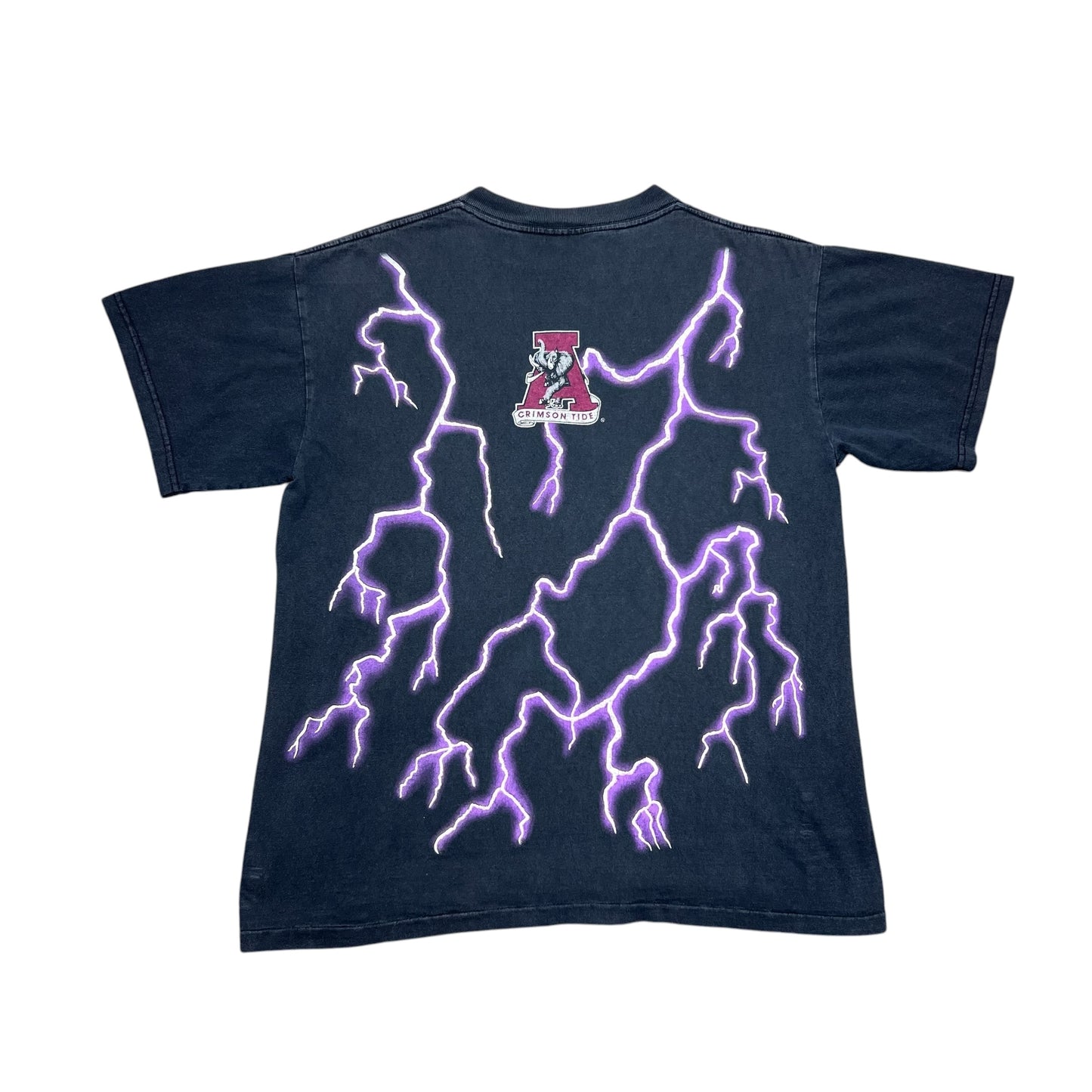 Vintage 90s Alabama Crimson Tide University Lightning American Thunder Tee L