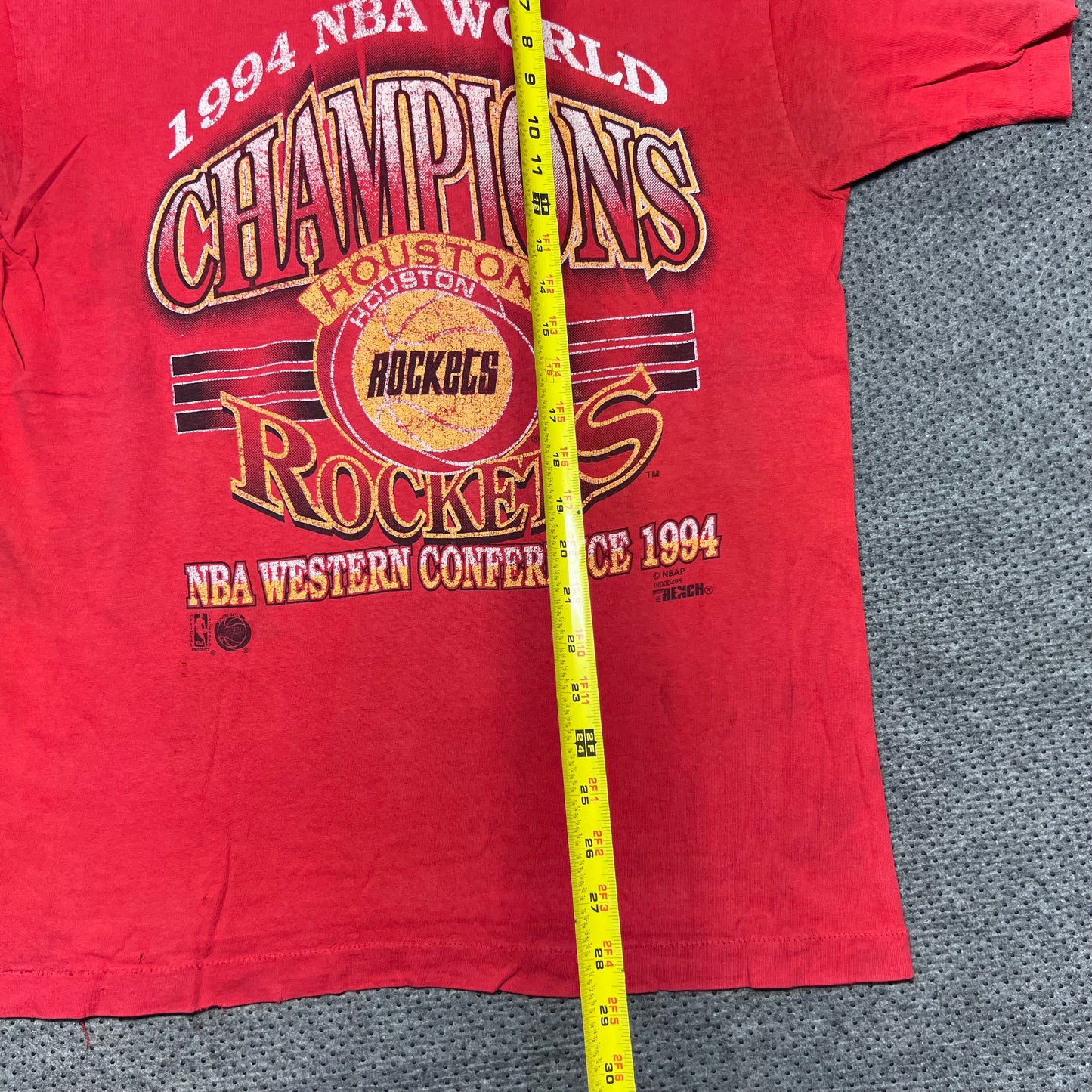 Vintage 1994 Trench Houston Rockets NBA World Champions Tee L