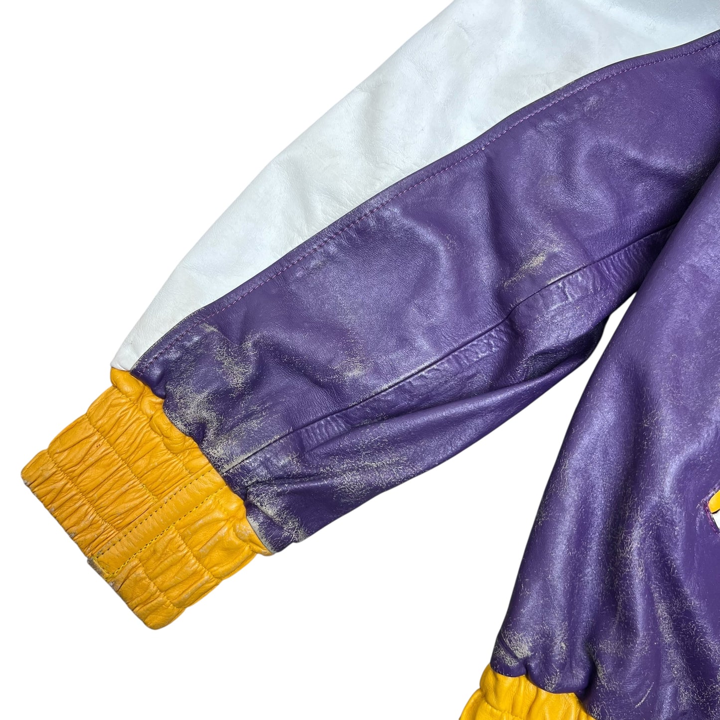 Vintage 90s Minnesota Vikings Football Big Logo Genuine leather Jacket M
