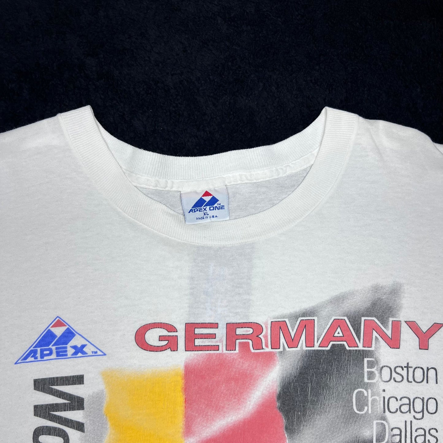 Vintage 1994 Apex One World Cups USA Tour Germany Flag Soccer Tee XL