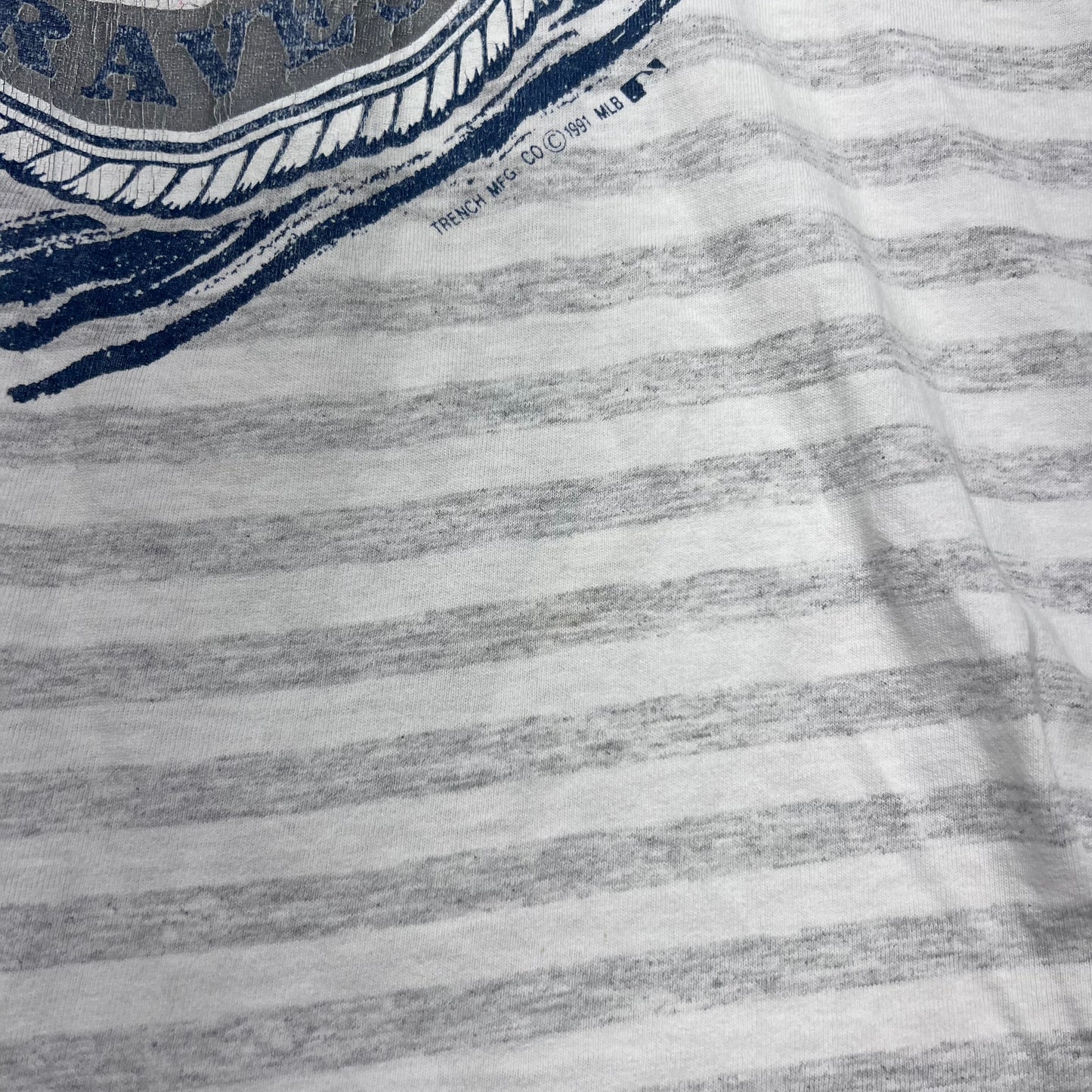 Vintage 1991 Ultra World Series Champions Atlanta Braves Striped Tee XL