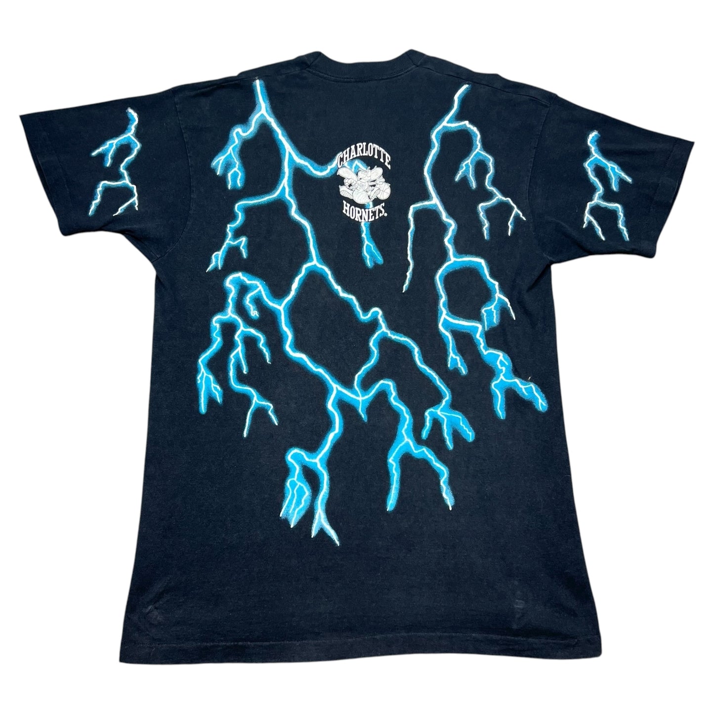 Vintage 90S Salem Charlotte Hornets Basketball Lightning Tee XL