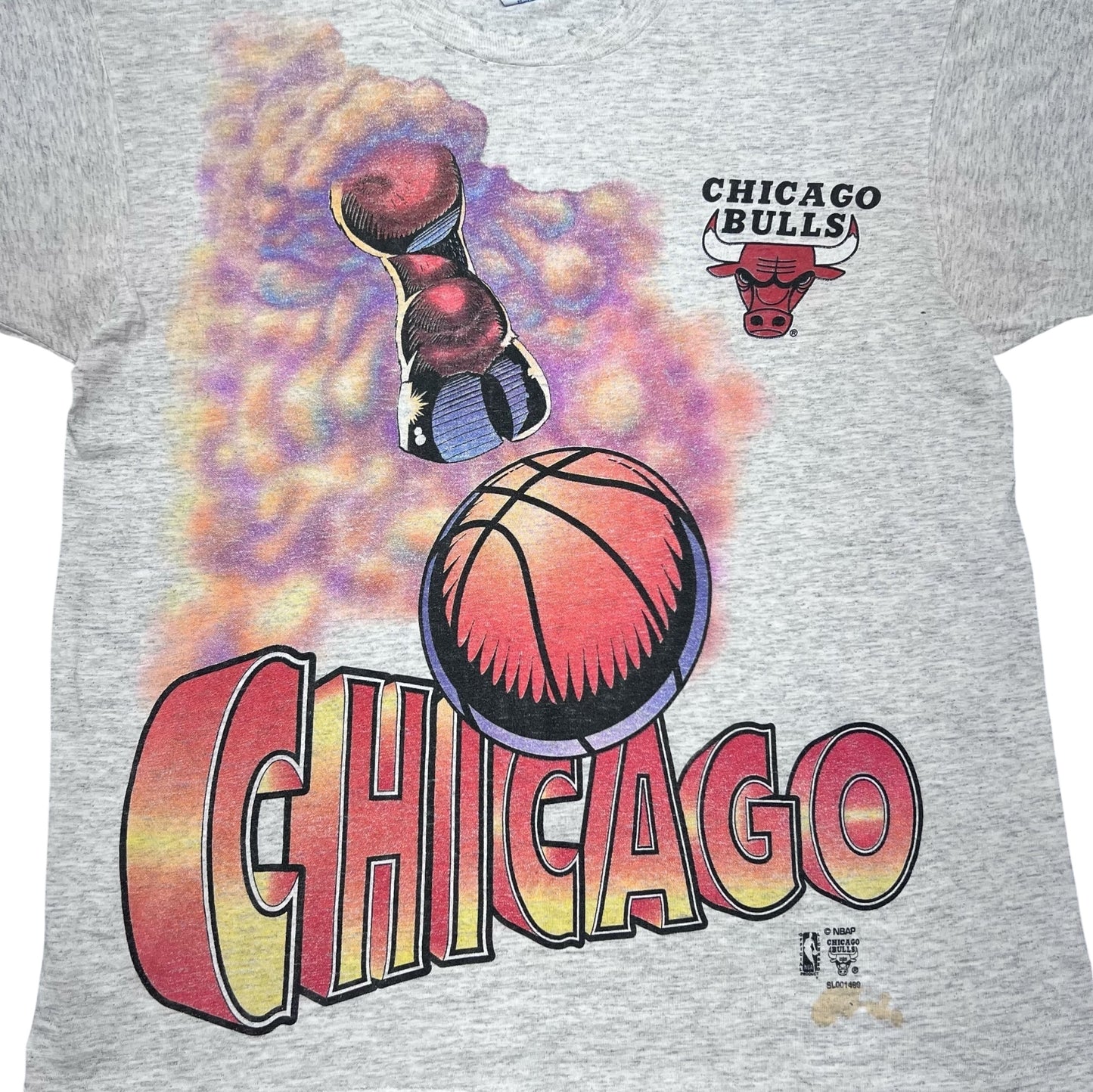 Vintage 90s Salem Sportswear Chicago Bulls Mascot Basketball Tee L