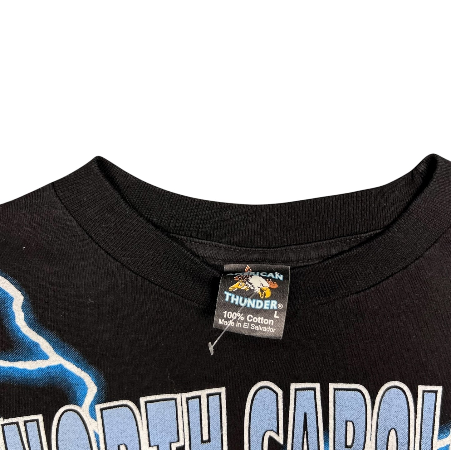 Vintage 90S North Carolina University Tar Heels Lightning American Thunder Tee L