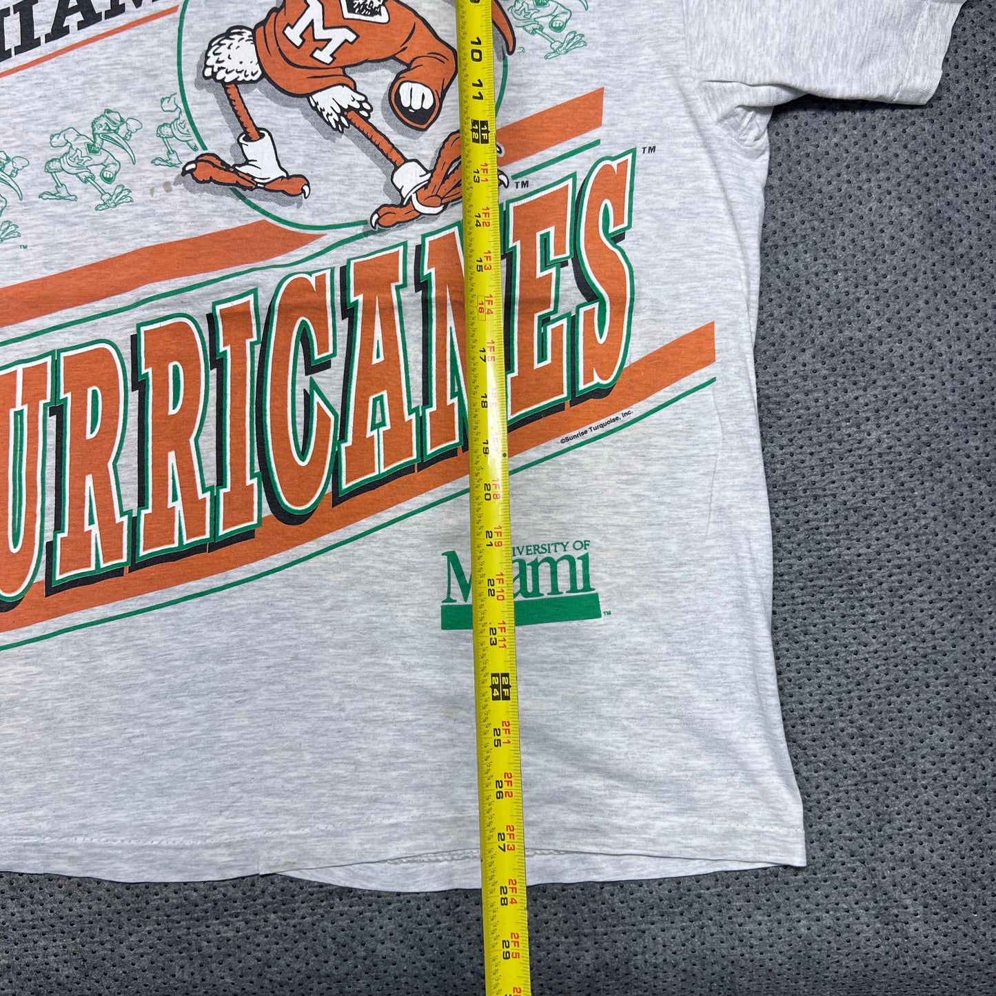 Vintage 90s University Of Miami Hurricanes Double Sided Tee XL