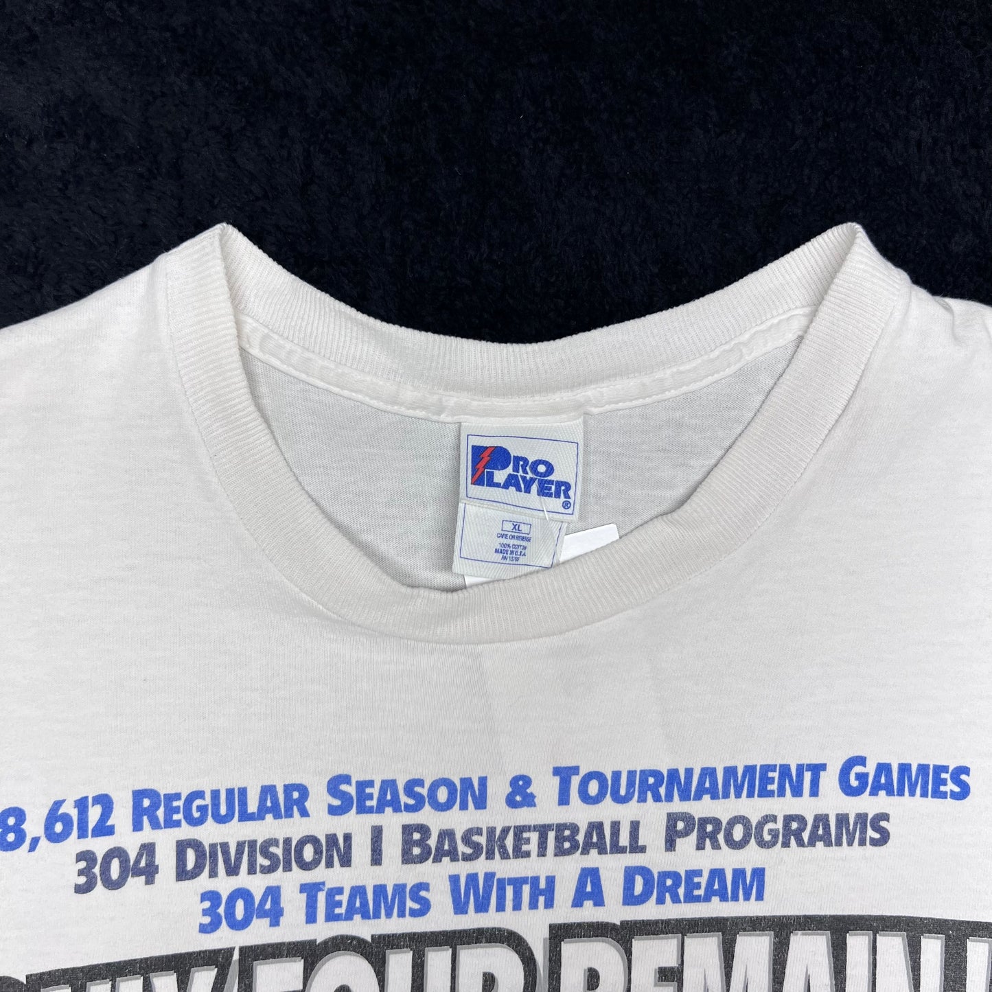 Vintage 90s Pro Player “Only Four Remains” North Carolina Tar Heels Ticket Tee XL