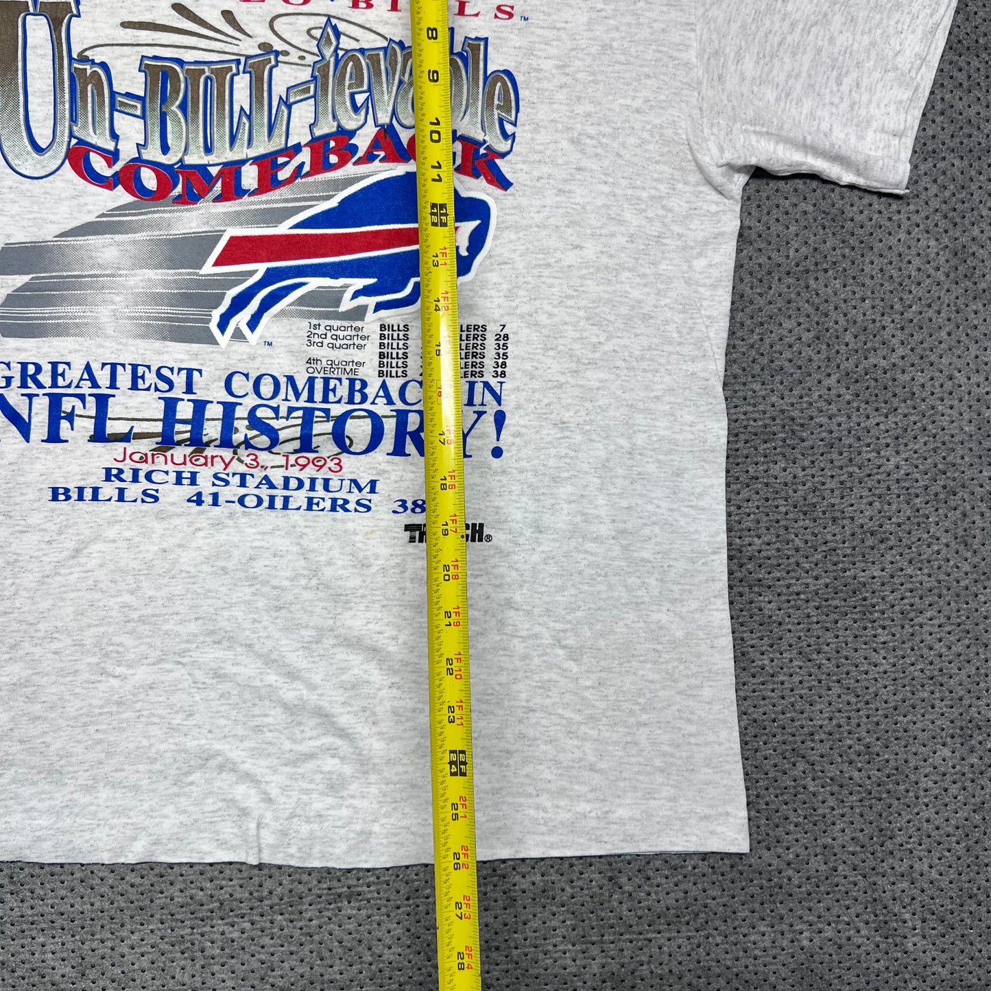 Vintage 1993 Buffalo Bills “Greatest Comeback In NFL History” Tee L