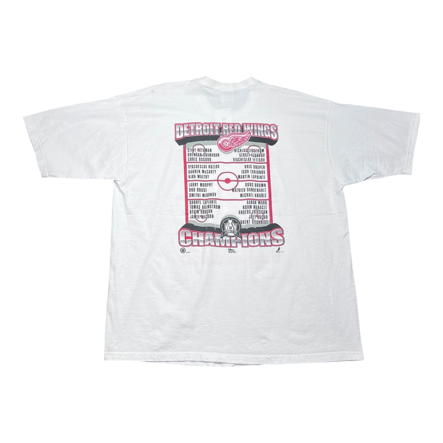 Vintage 1998 NHL Stanley Cup Champions Detroit Red Wings Caricature Hockey Tee XXL