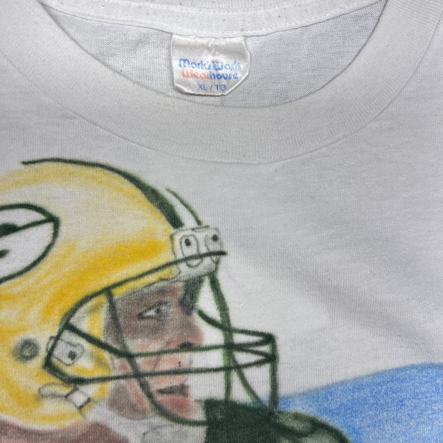 Vintage 90s NFL Green Bay Packers Brett Favre Custom Air Brush Pocket Tee XL