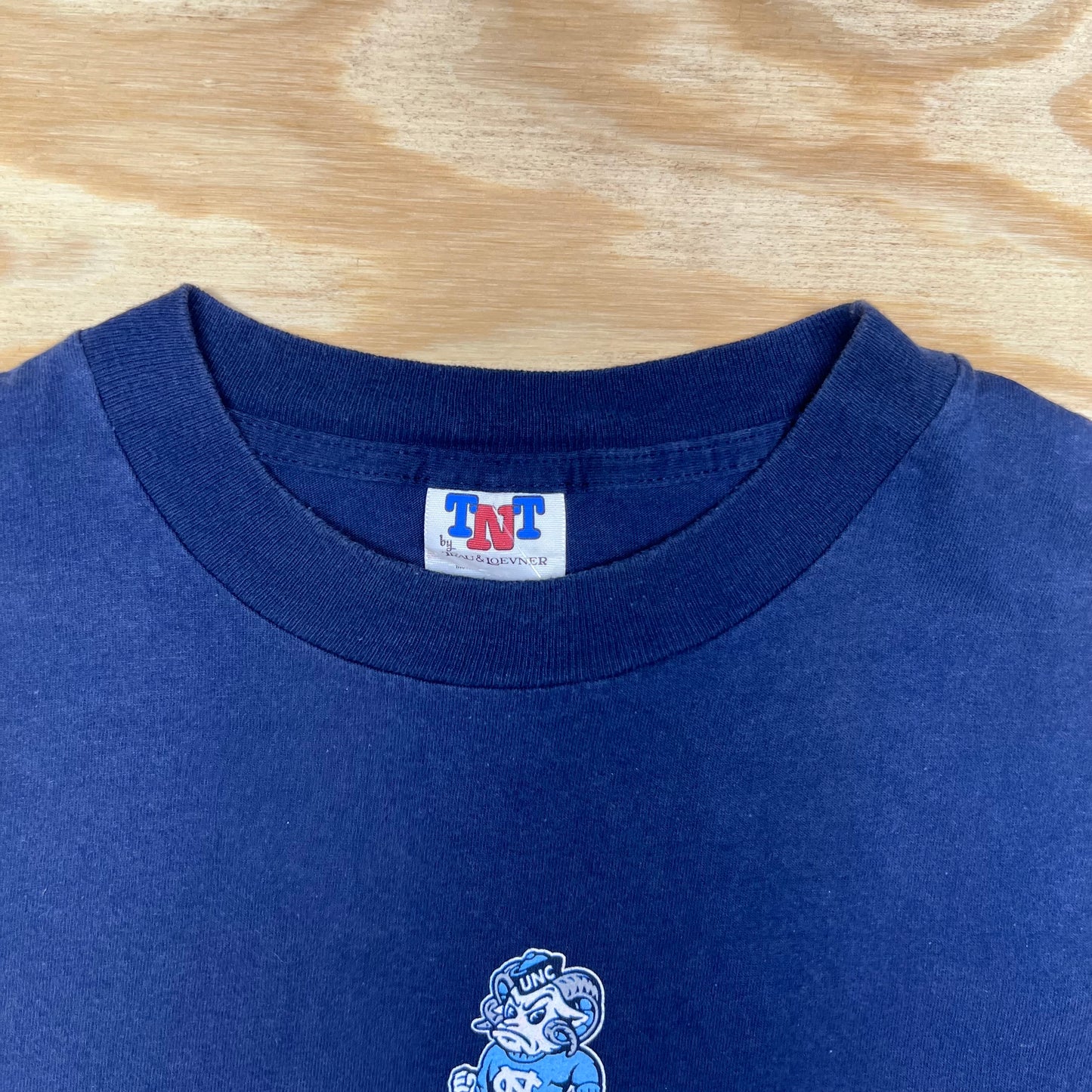 Vintage 00s TNT Tag Navy Blue North Carolina Tar Heels Box Logo Tee XL