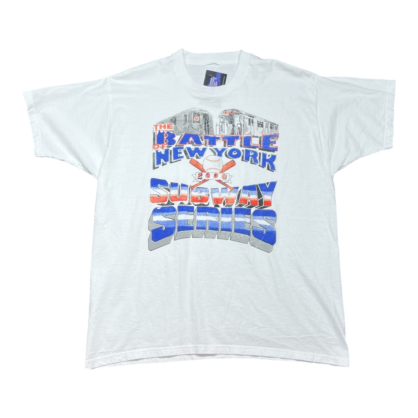Vintage 2000 MLB The Battle Of New York Subway Series Baseball Tee XL