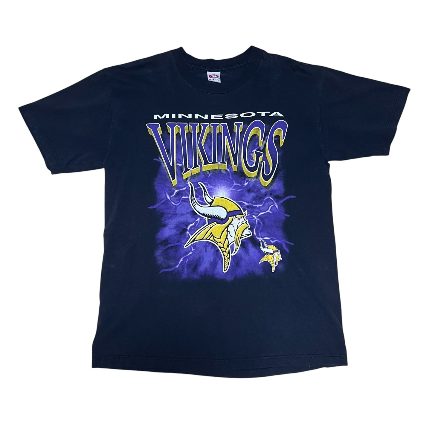 Vintage 90s True Fan Tag NFL Minnesota Vikings Purple Lightning Tee L