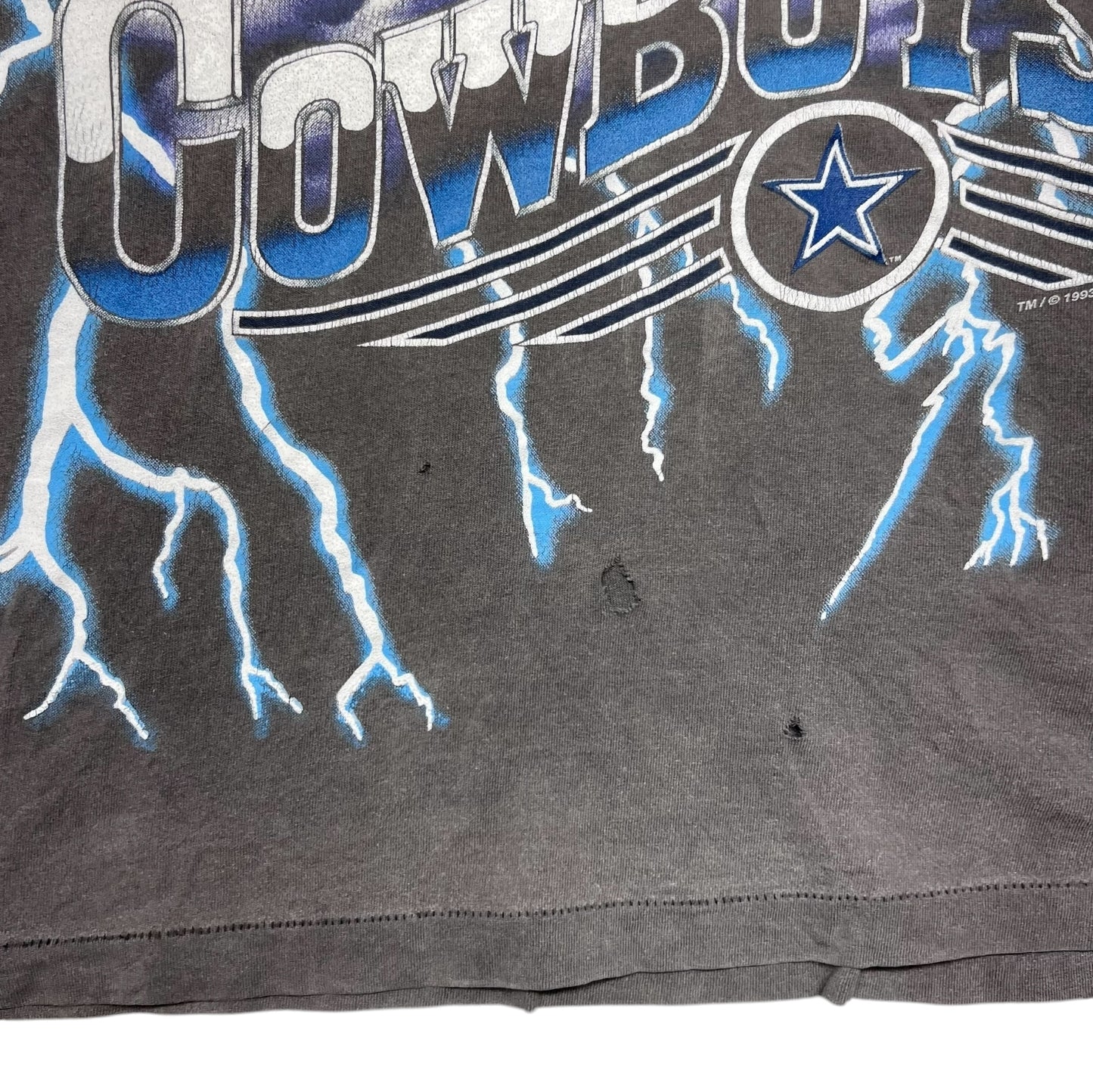 Vintage 1993 Salem Dallas Cowboys Football Lightning Tee XL