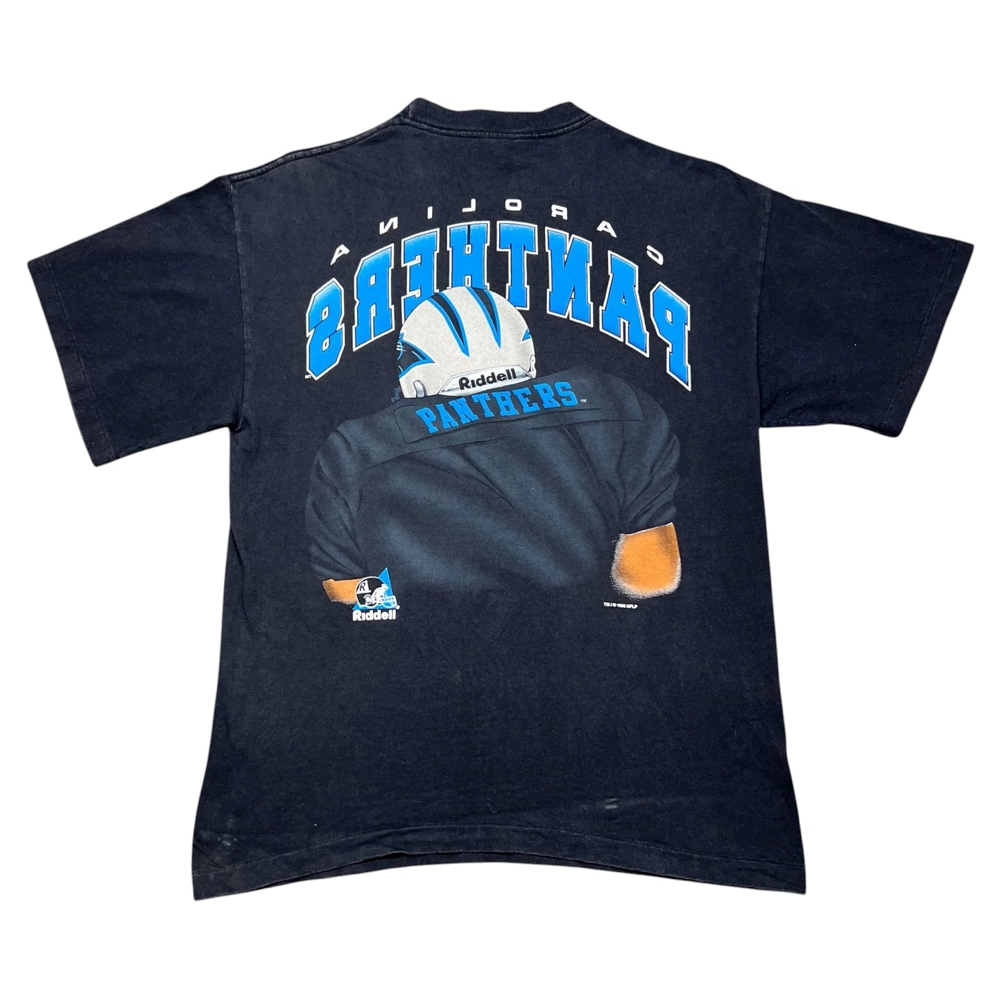 Vintage 1996 Riddell Carolina Panthers Player Double Sided Tee L