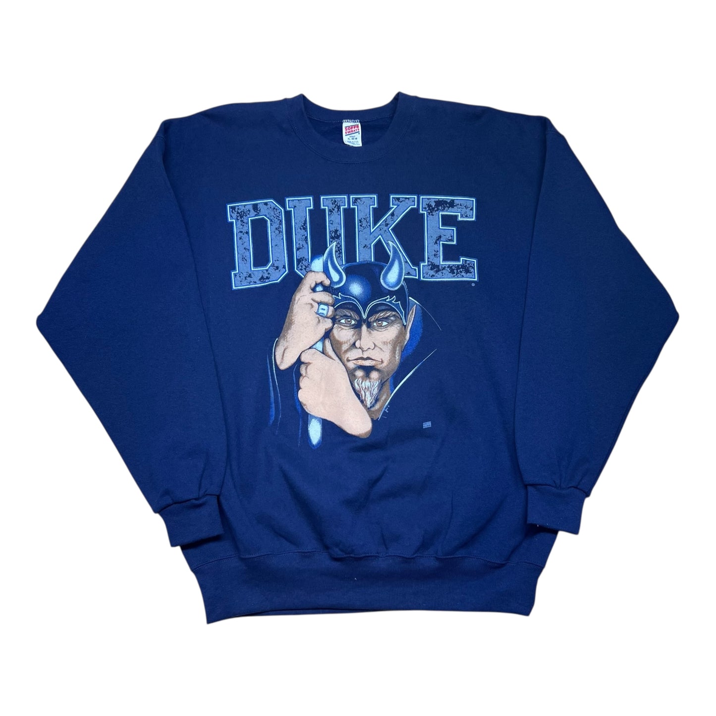 Vintage 90s Soffe NWT Duke University Blue Devils Realistic Navy Blue Sweatshirt XL