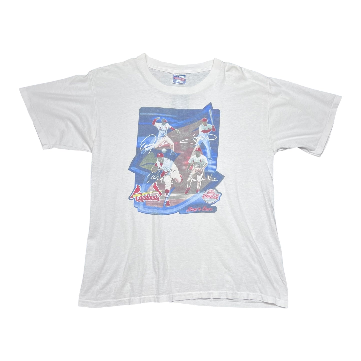 Vintage 90s All Sport Tag St. Louis Cardinals Player Coca-Cola Tee L