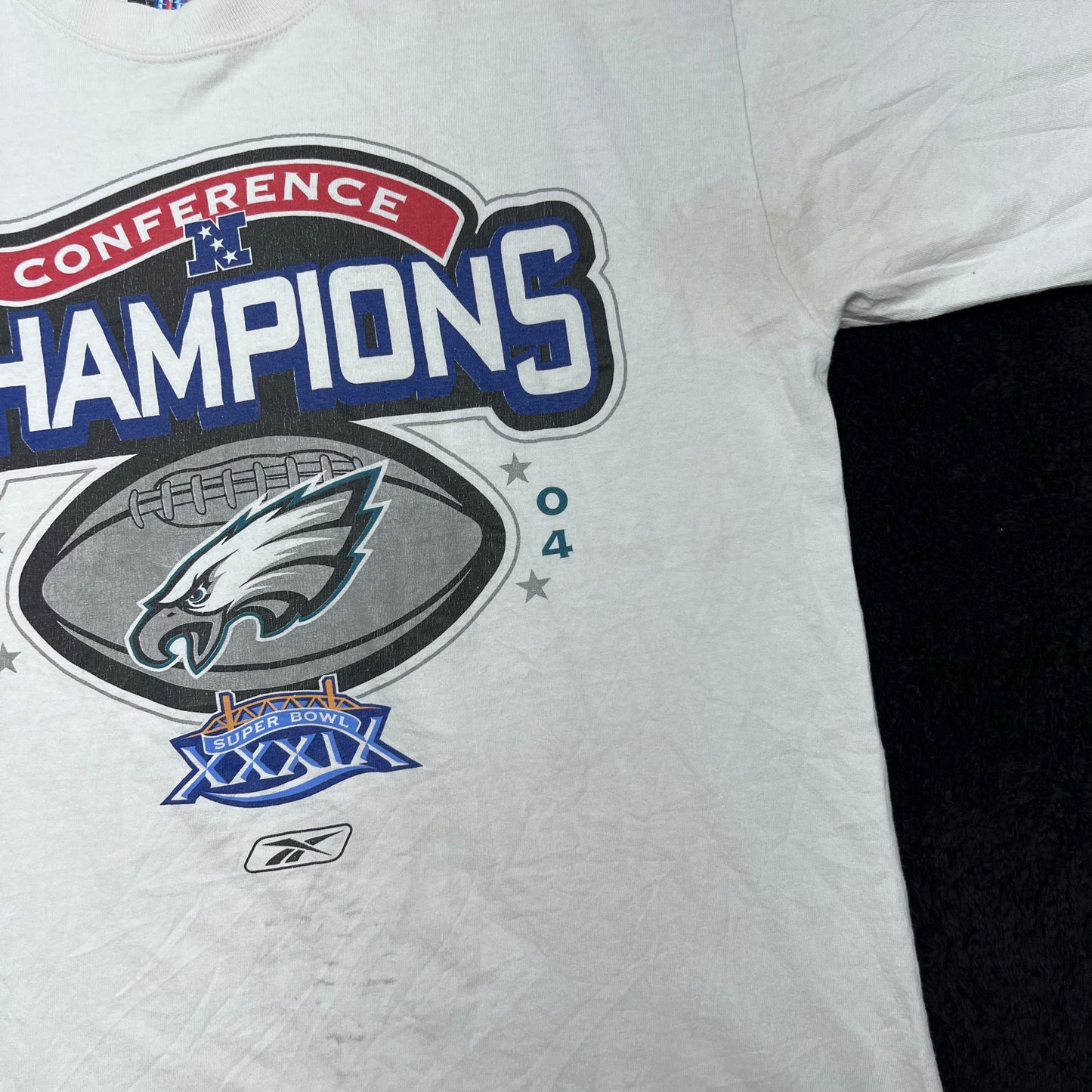 Vintage 2004 Reebok NFL Conference Champs Philadelphia Eagles Long Sleeve Tee M