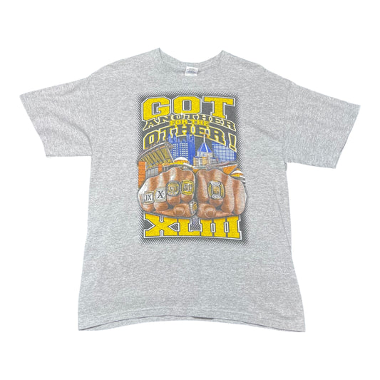 Vintage 00s Pittsburgh Steelers “Got Another For The Other” Ring Tee L