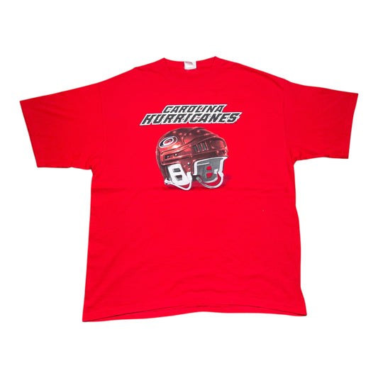 Vintage 00s Lee Sports Carolina Hurricanes Hockey Helmet Tee XXL￼￼