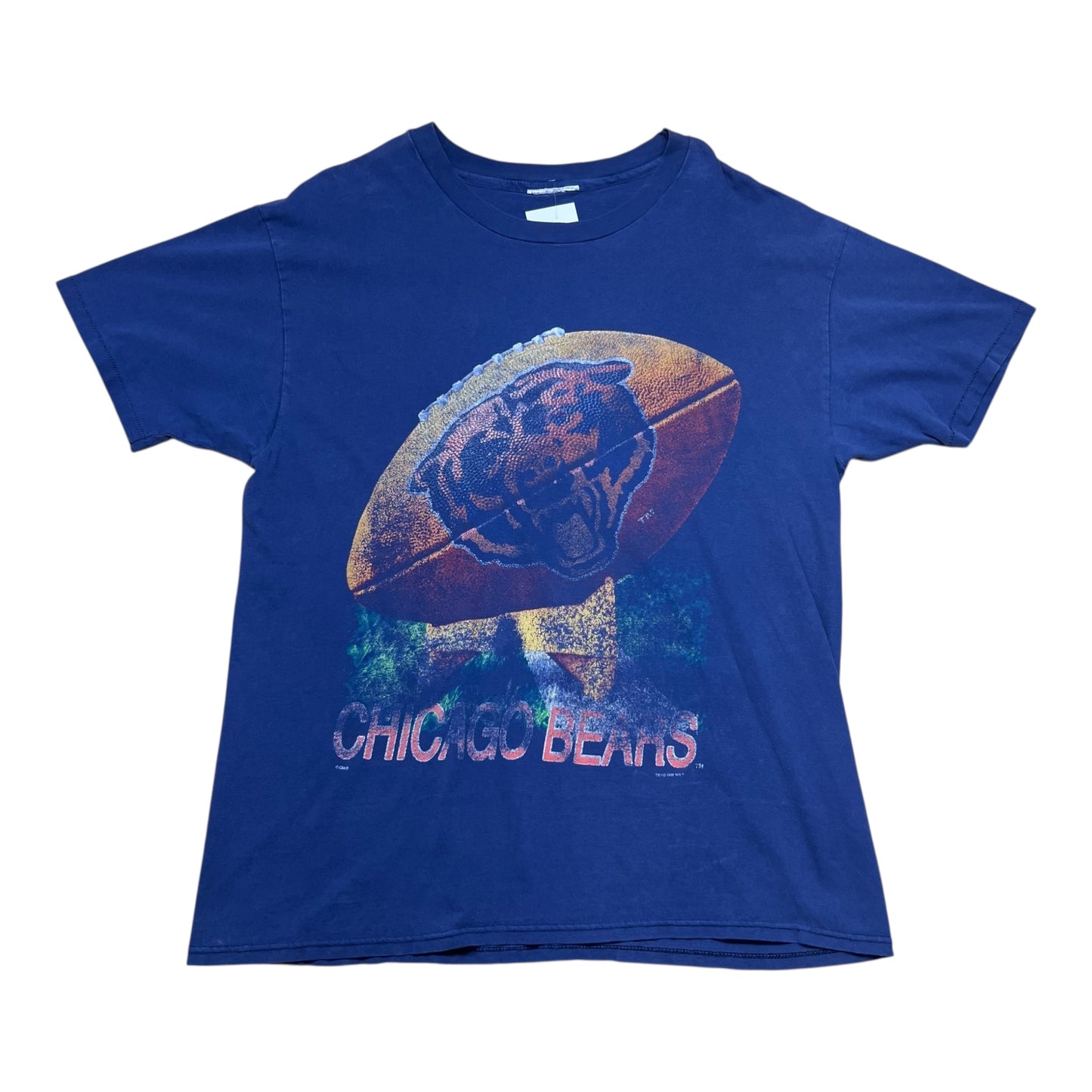 Vintage 1996 Navy Blue NFL Chicago Bears Football Kick Off Tee XL
