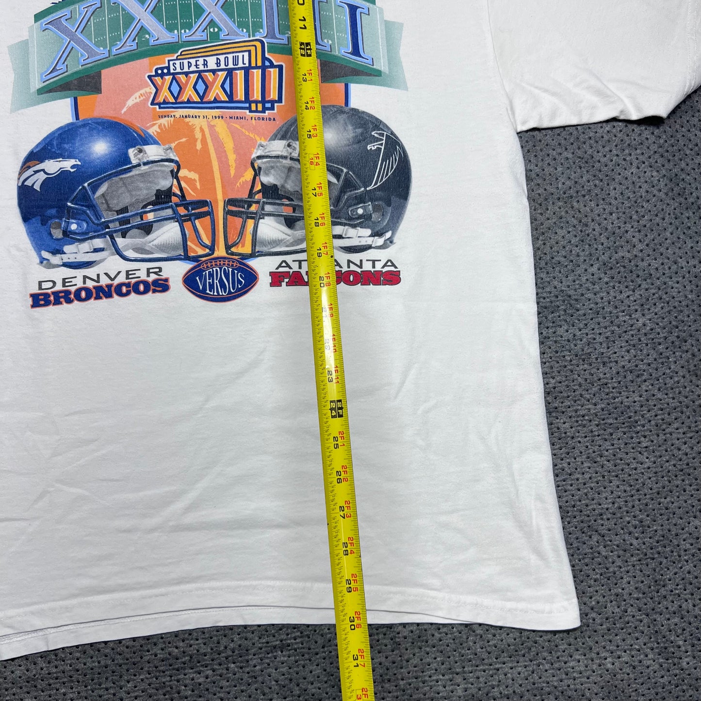 Vintage 1999 Starter Super Bowl Atlanta Falcons Vs Denver Broncos Helmet Tee XL