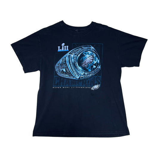 Vintage 00s NFL Philadelphia Eagles Super Bowl Championship Ring Tee L