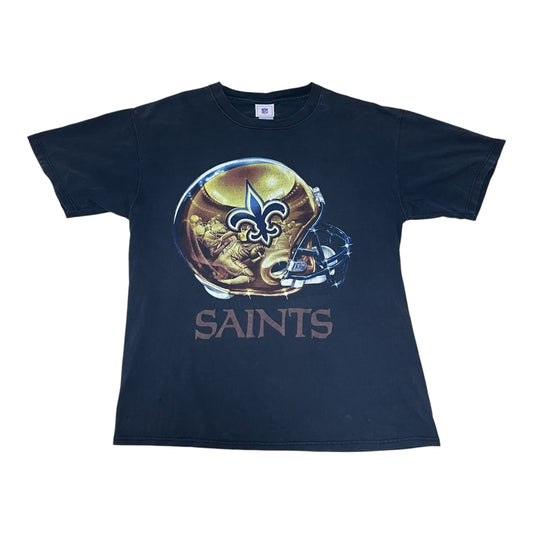 Vintage 00s NFL Tag  New Orleans Saints Football Helmet Tee L