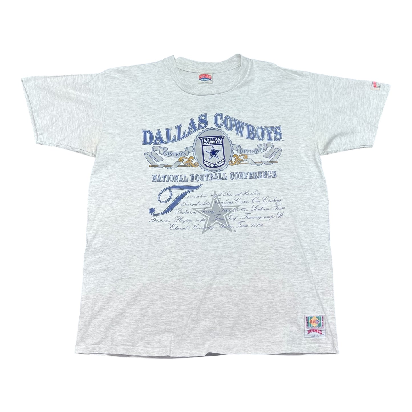 Vintage 90s Nutmeg NFL Dallas Cowboys Embroidered Football Tee XL