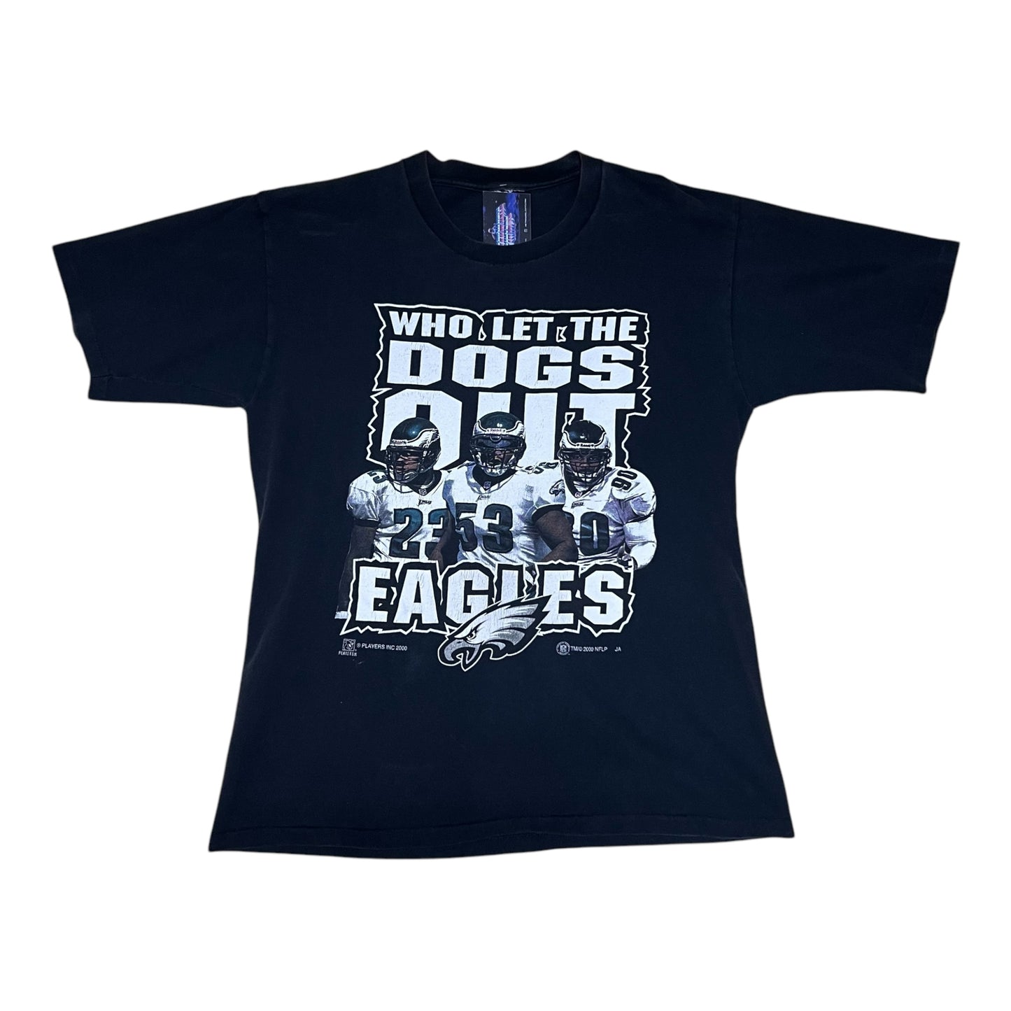 Vintage 2000 NFL Philadelphia Eagles “Who Let The Dogs Out” Football Players Tee L