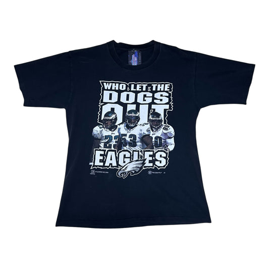 Vintage 2000 NFL Philadelphia Eagles “Who Let The Dogs Out” Football Players Tee L