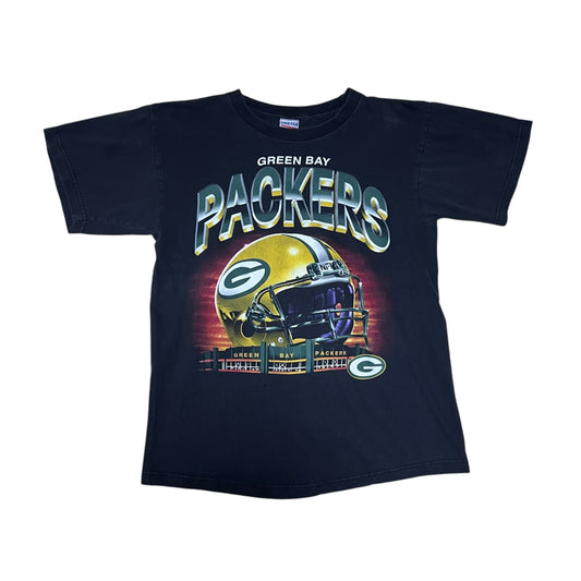 Vintage 90s True Fan NFL Green Bay Packers Football Helmet Stadium Tee M