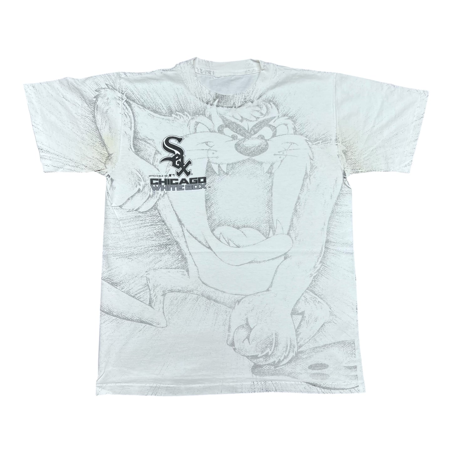 Vintage 1991 Artex Chicago White Sox Tasmanian Devil AOP Tee L