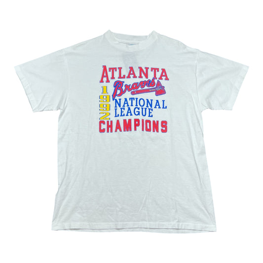 Vintage 1992 Atlanta Braves National League Champions Baseball Tee XL