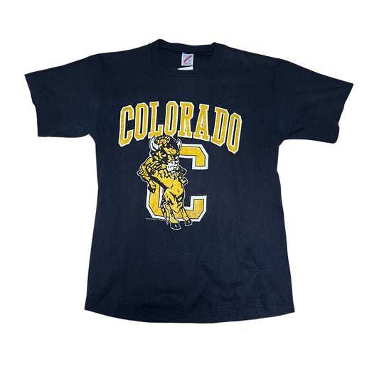 Vintage 1988 NCAA Colorado Buffalos University College Mascot Tee L