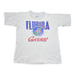 Vintage 1992 NCAA University Of Florida Gators Scribble Art Striped Tee XL