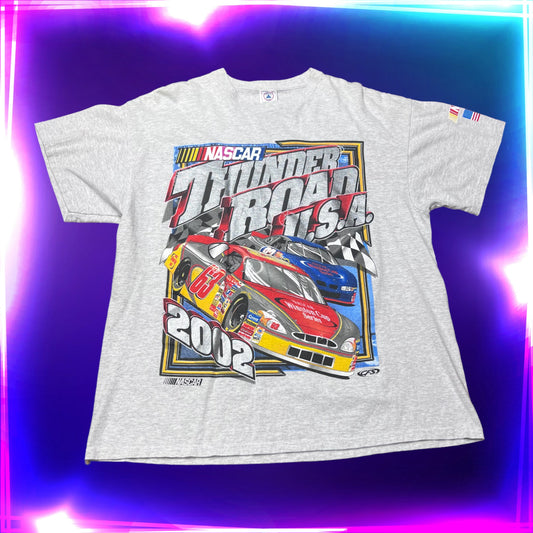 Vintage 2002 Nascar Thunder Road U.S.A Double Sided Tee