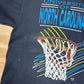 Vintage 90s University Of North Carolina Tar Heels Neon Style Basketball Tee L